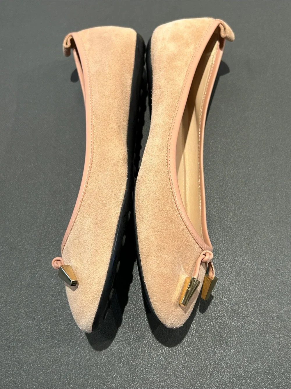 Tod's Pink Suede Ballet Flats